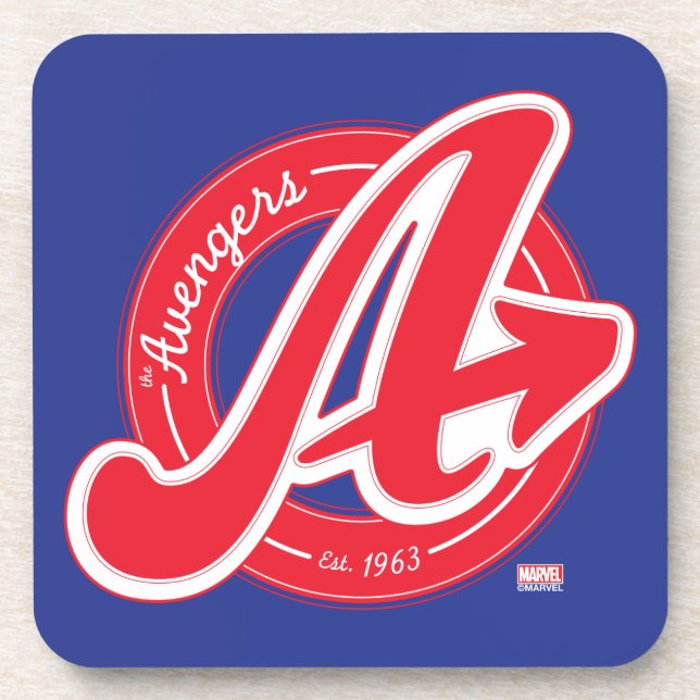 Avengers | Retro Avengers Logo Est 1963 Beverage Coaster (Front)