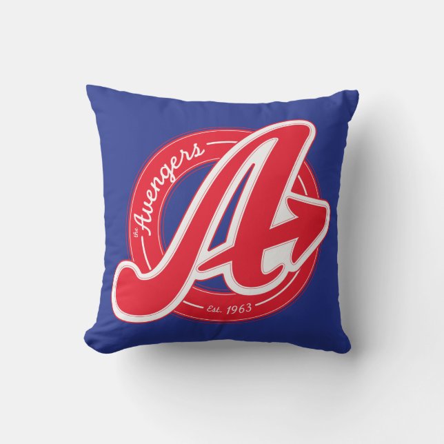 Avengers | Retro Avengers Logo Est 1963 Throw Pillow (Front)