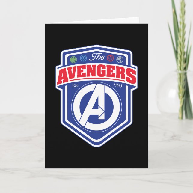 Avengers | Retro Avengers Shield Badge Card (Front)