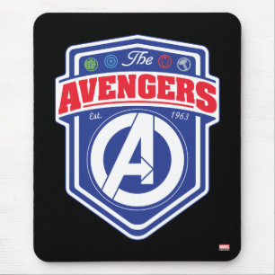 Avengers   Retro Avengers Shield Badge Mouse Pad