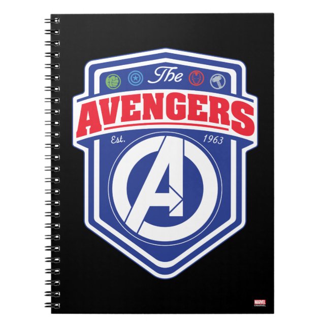 Avengers | Retro Avengers Shield Badge Notebook (Front)