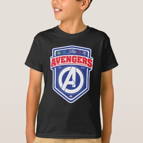 Avengers  Retro Avengers Shield Badge T_Shirt