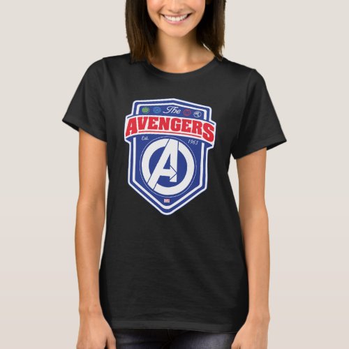 Avengers  Retro Avengers Shield Badge T_Shirt