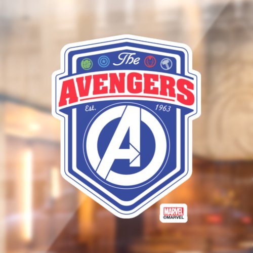 Avengers  Retro Avengers Shield Badge Window Cling