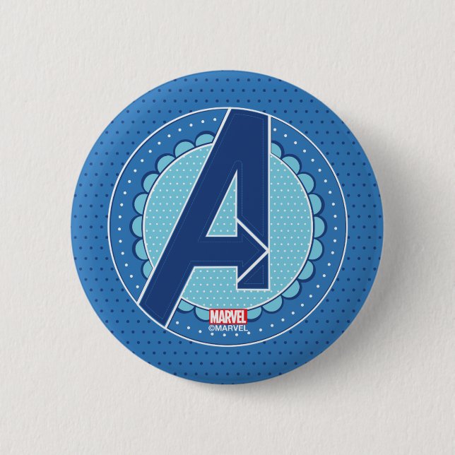 Avengers | Scalloped Avengers Logo Button (Front)