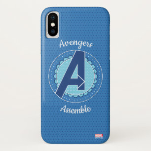 Avengers Scalloped Avengers Logo iPhone X Case