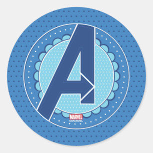 Avengers   Scalloped Avengers Logo Classic Round Sticker
