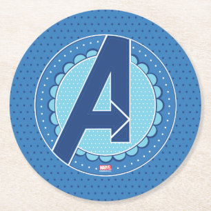 Avengers Scalloped Avengers Logo Round Paper Coaster
