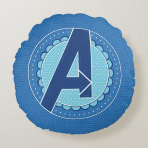 Avengers   Scalloped Avengers Logo Round Pillow