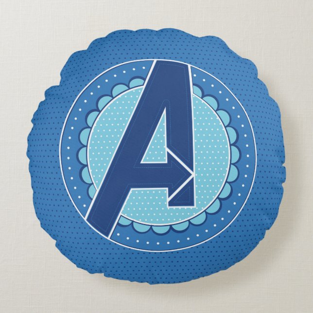 Avengers | Scalloped Avengers Logo Round Pillow (Front)