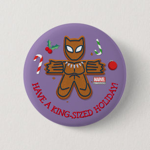 Avengers Seasonal Black Panther Cookie Button