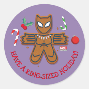 Avengers Seasonal Black Panther Cookie Classic Round Sticker