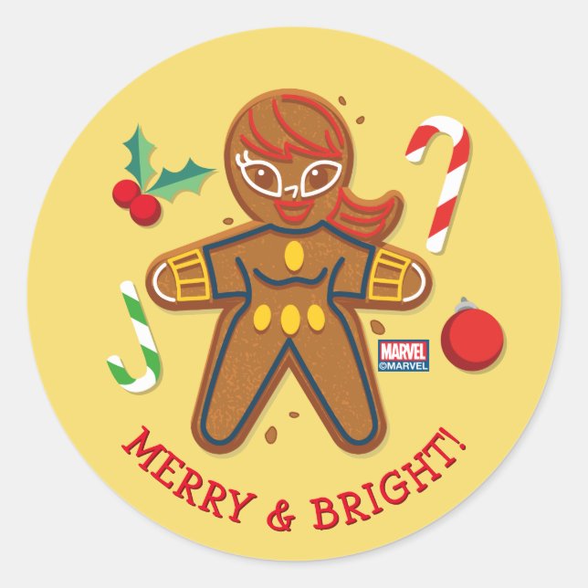 Avengers Seasonal | Black Widow Cookie Classic Round Sticker (Front)