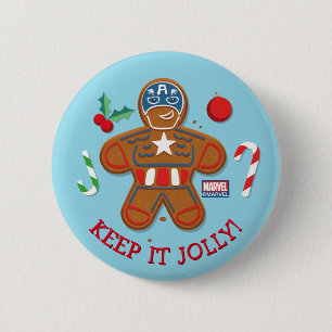 Avengers Seasonal Captain America Cookie Button