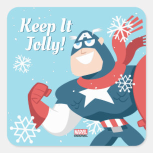 Avengers Seasonal Captain America Square Sticker