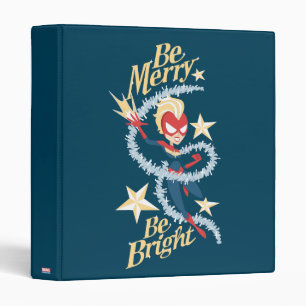Avengers Seasonal   Captain Marvel "Be Merry" 3 Ring Binder