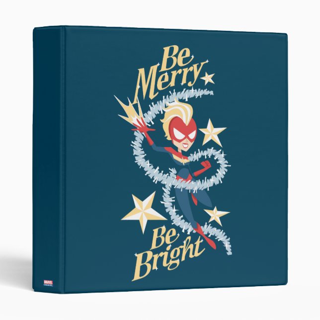 Avengers Seasonal | Captain Marvel "Be Merry" 3 Ring Binder (Front/Spine)