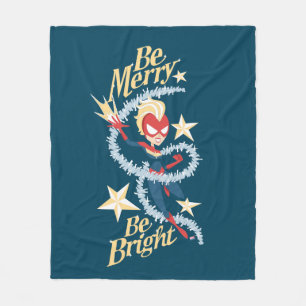 Avengers Seasonal   Captain Marvel "Be Merry" Fleece Blanket