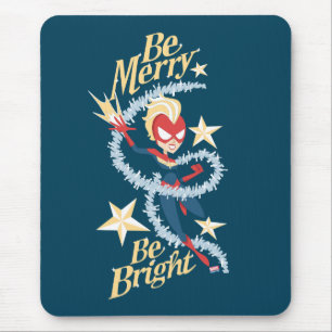 Avengers Seasonal Captain Marvel "Be Merry" Mouse Pad