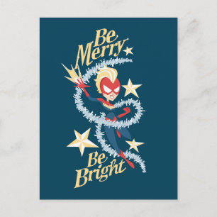 Avengers Seasonal   Captain Marvel "Be Merry" Postcard