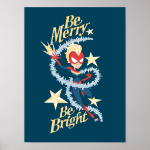 Avengers Seasonal Captain Marvel "Be Merry" Poster