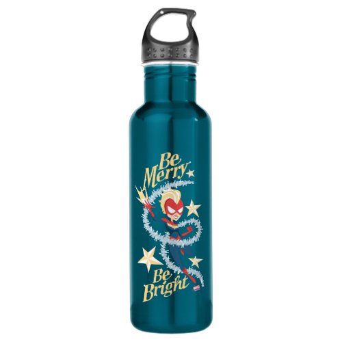 Avengers Seasonal  Captain Marvel Be Merry Stainless Steel Water Bottle