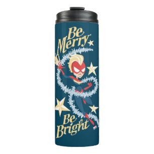 Avengers Seasonal Captain Marvel "Be Merry" Thermal Tumbler