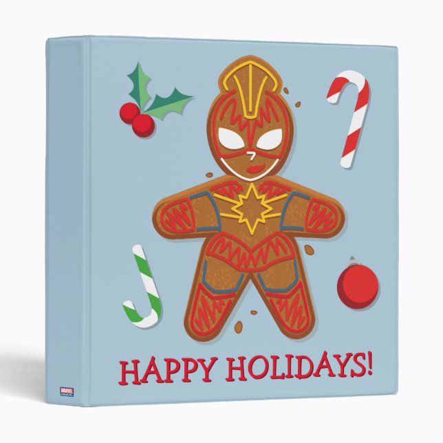 Avengers Seasonal | Captain Marvel Cookie 3 Ring Binder (Front/Spine)