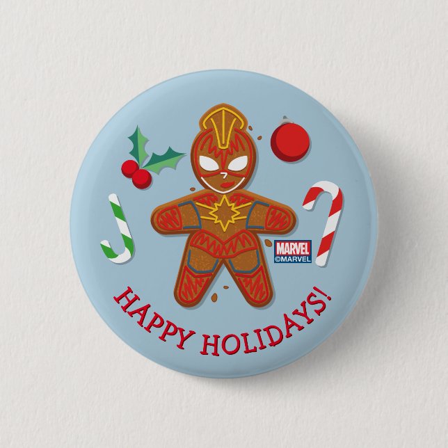 Avengers Seasonal | Captain Marvel Cookie Button (Front)