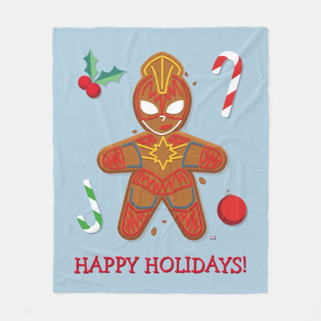 Avengers Seasonal | Captain Marvel Cookie Fleece Blanket (Front)