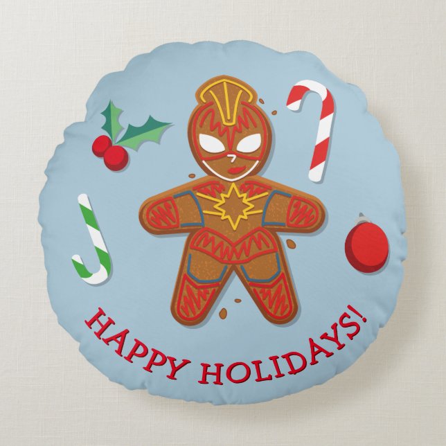 Avengers Seasonal | Captain Marvel Cookie Round Pillow (Front)