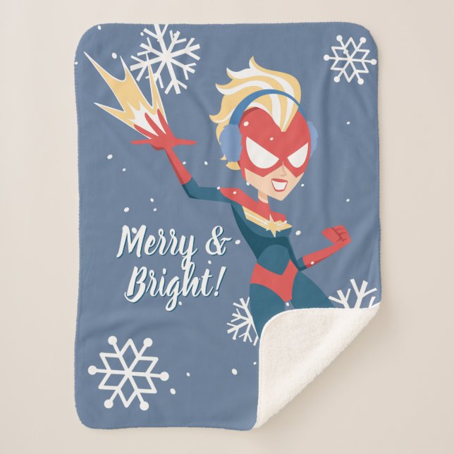 Avengers Seasonal | Captain Marvel Sherpa Blanket (Front)