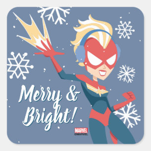 Avengers Seasonal   Captain Marvel Square Sticker