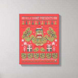 Avengers Seasonal Hulk Cross-Stitch Graphic Canvas Print