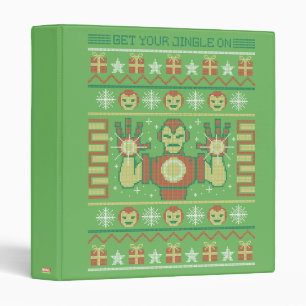 Avengers Seasonal   Iron Man "Get Your Jingle On" 3 Ring Binder