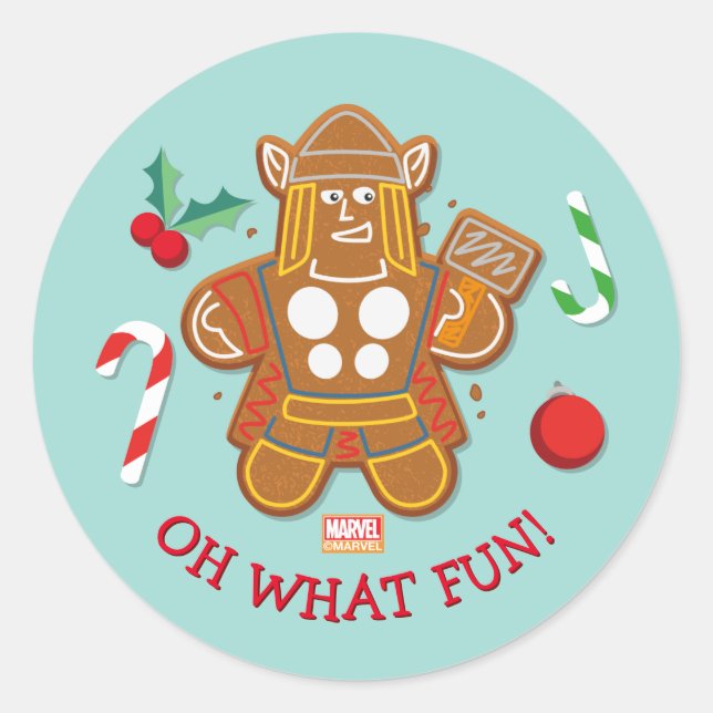 Avengers Seasonal | Thor Cookie Classic Round Sticker (Front)