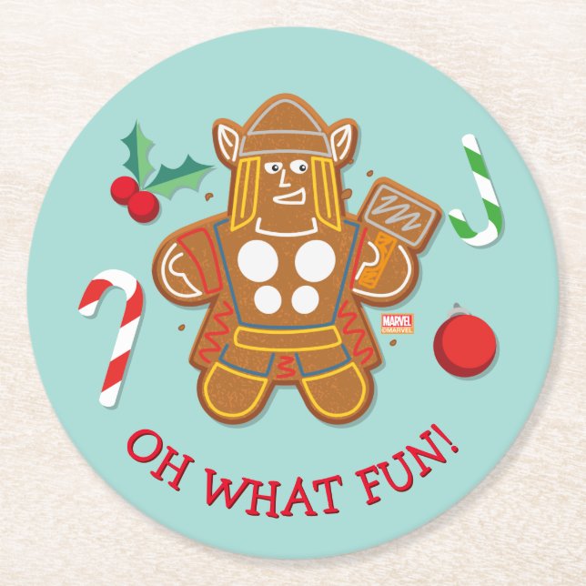 Avengers Seasonal | Thor Cookie Round Paper Coaster (Front)