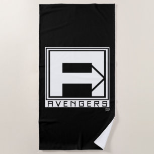Avengers Square Blocked Avengers Logo Beach Towel