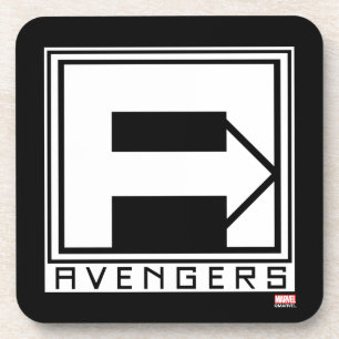 Avengers Square Blocked Avengers Logo Beverage Coaster