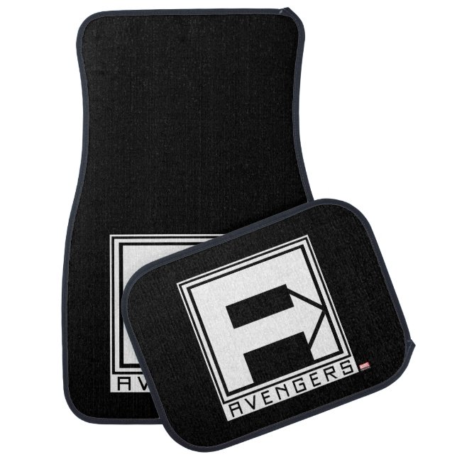 Avengers | Square Blocked Avengers Logo Car Floor Mat (Set)