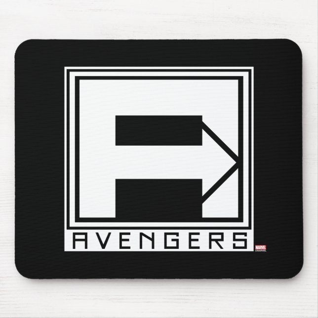 Avengers | Square Blocked Avengers Logo Mouse Pad (Front)