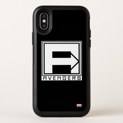 Avengers  Square Blocked Avengers Logo OtterBox Symmetry iPhone X Case