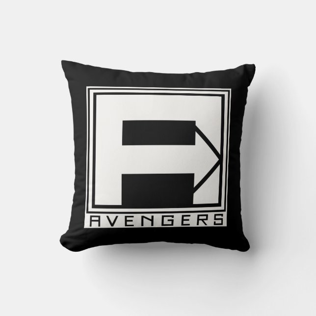 Avengers | Square Blocked Avengers Logo Throw Pillow (Front)