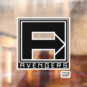 Avengers Square Blocked Avengers Logo Window Cling
