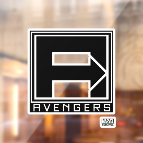 Avengers  Square Blocked Avengers Logo Window Cling