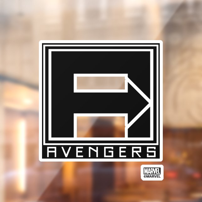 Avengers | Square Blocked Avengers Logo Window Cling (Sheet 2)