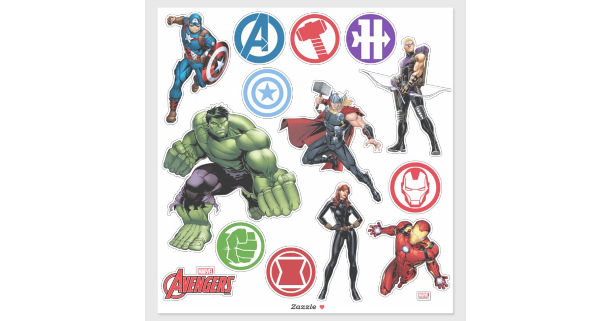 avengers sticker sheet zazzlecom