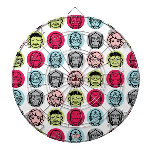 Avengers Stylized Line Art Icons Pattern Dartboard