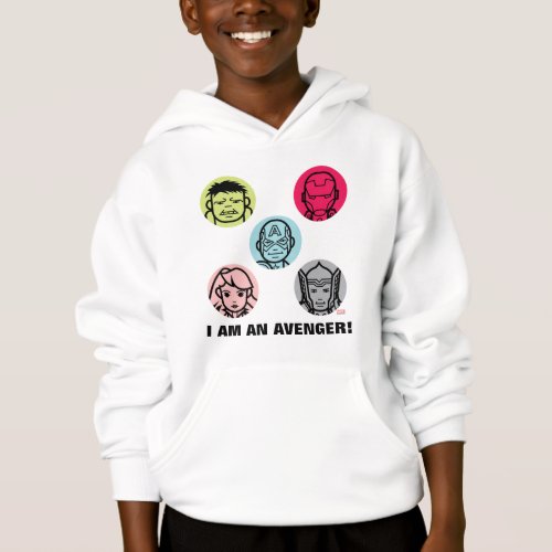 Avengers Stylized Line Art Icons Pattern Hoodie