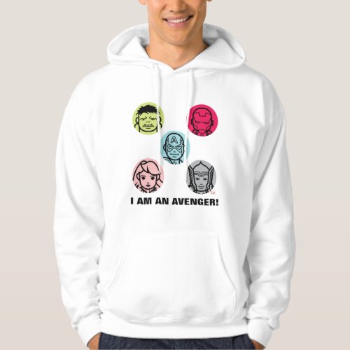 Avengers Stylized Line Art Icons Pattern Hoodie